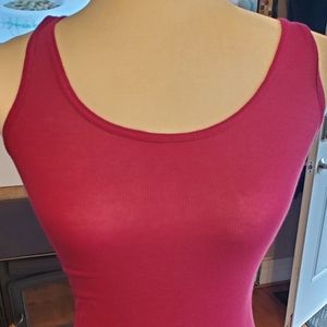 No Boundaries Burgundy/Wine Color Tank Top